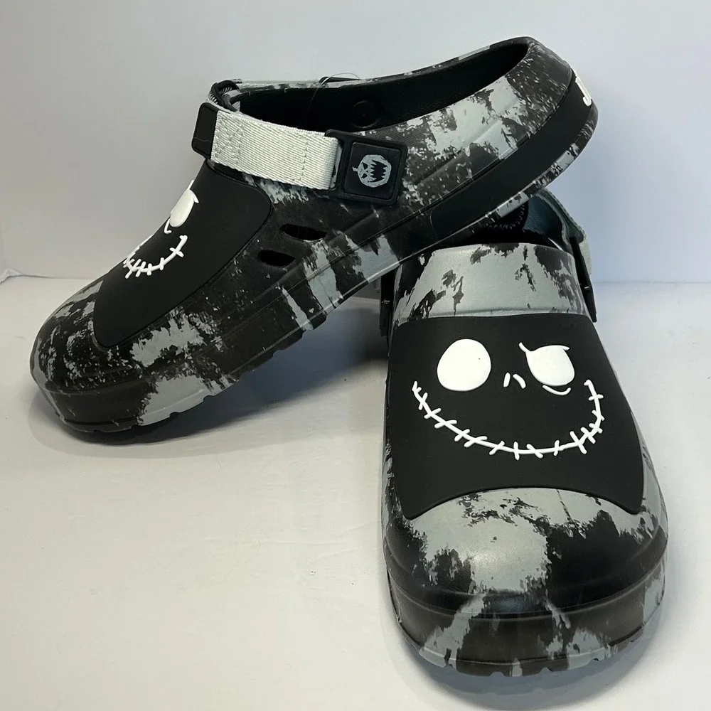 Disney Nightmare Before Christmas Jack Skellington Clogs Gray Black Mens 11 NEW